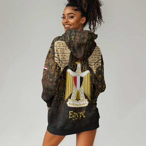 Anubis Egypt Hoodie Dress Ancient Hieroglyph Pharaoh Spirit - African Pride
