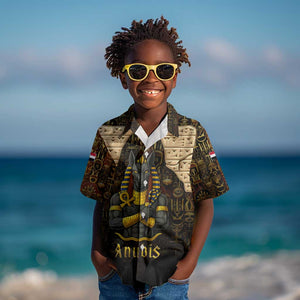 Anubis Egypt Kid Hawaiian Shirt Ancient Hieroglyph Pharaoh Spirit - African Pride