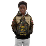 Anubis Egypt Kid Hoodie Ancient Hieroglyph Pharaoh Spirit - African Pride
