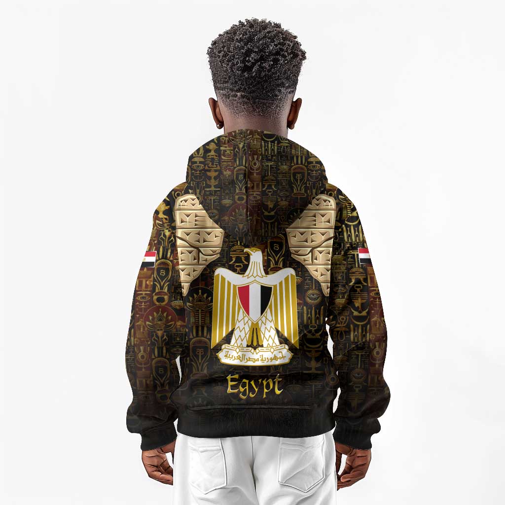 Anubis Egypt Kid Hoodie Ancient Hieroglyph Pharaoh Spirit - African Pride