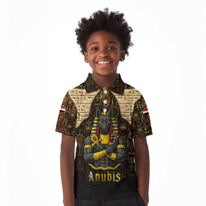 Anubis Egypt Kid Polo Shirt Ancient Hieroglyph Pharaoh Spirit - African Pride