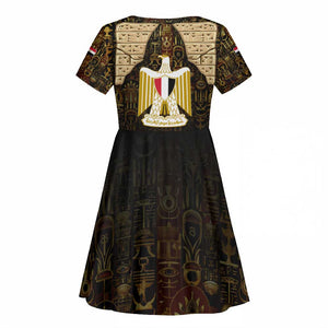 Anubis Egypt Kid Short Sleeve Dress Ancient Hieroglyph Pharaoh Spirit - African Pride