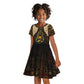 Anubis Egypt Kid Short Sleeve Dress Ancient Hieroglyph Pharaoh Spirit - African Pride