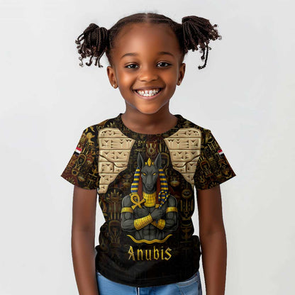 Anubis Egypt Kid T shirt Ancient Hieroglyph Pharaoh Spirit - African Pride