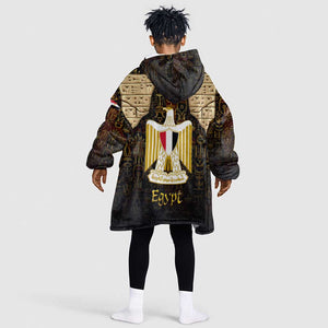 Anubis Egypt Kid Wearable Blanket Hoodie Ancient Hieroglyph Pharaoh Spirit - African Pride