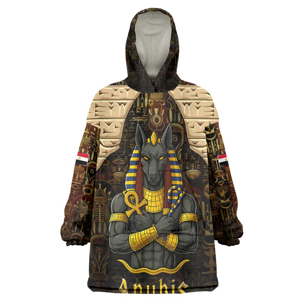 Anubis Egypt Kid Wearable Blanket Hoodie Ancient Hieroglyph Pharaoh Spirit - African Pride