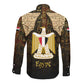 Anubis Egypt Long Sleeve Button Shirt Ancient Hieroglyph Pharaoh Spirit - African Pride