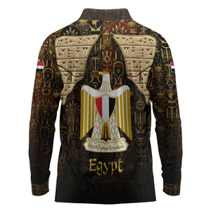 Anubis Egypt Long Sleeve Polo Shirt Ancient Hieroglyph Pharaoh Spirit - African Pride