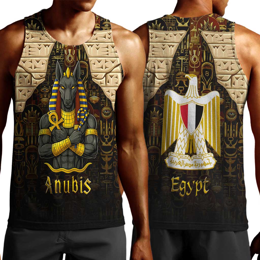 Anubis Egypt Men Tank Top Ancient Hieroglyph Pharaoh Spirit - African Pride