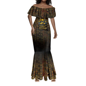 Anubis Egypt Mermaid Dress Ancient Hieroglyph Pharaoh Spirit - African Pride