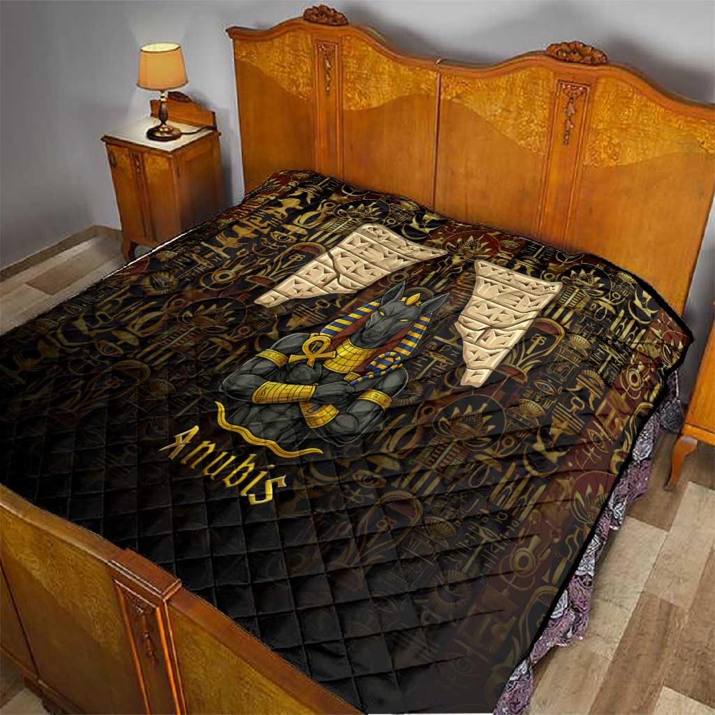 Anubis Egypt Quilt Ancient Hieroglyph Pharaoh Spirit - African Pride