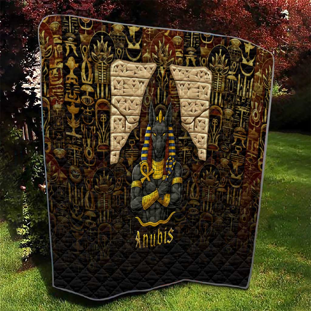 Anubis Egypt Quilt Ancient Hieroglyph Pharaoh Spirit - African Pride