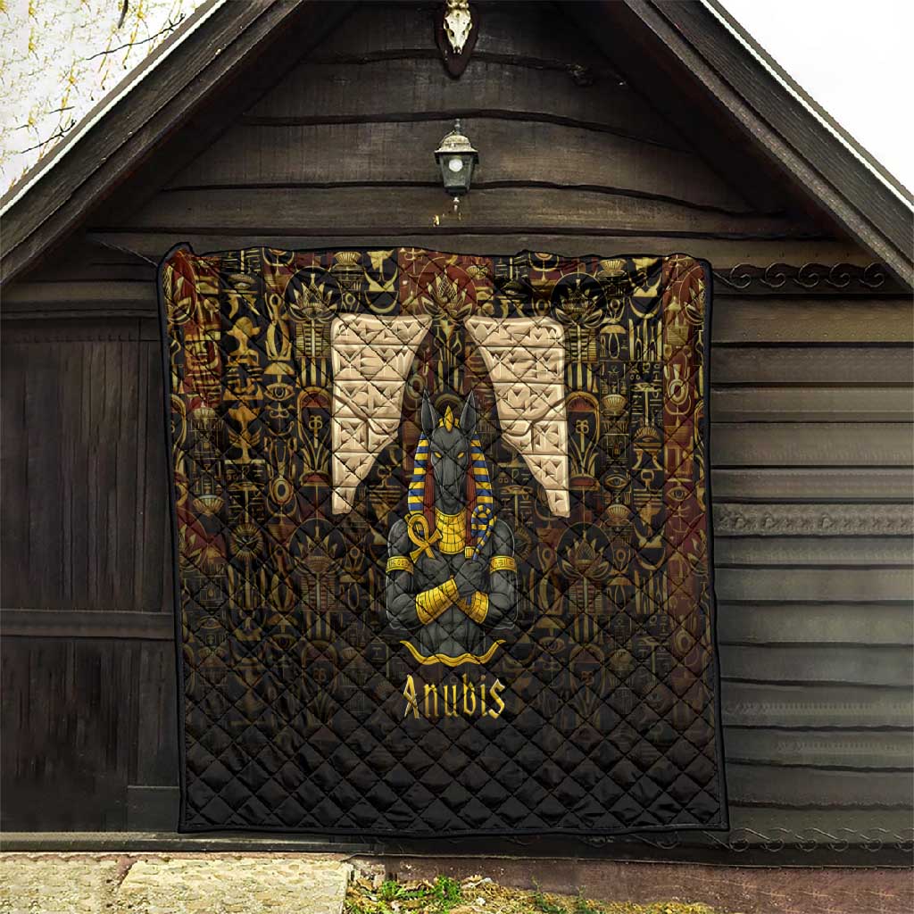 Anubis Egypt Quilt Ancient Hieroglyph Pharaoh Spirit - African Pride
