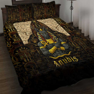 Anubis Egypt Quilt Bed Set Ancient Hieroglyph Pharaoh Spirit - African Pride