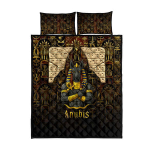 Anubis Egypt Quilt Bed Set Ancient Hieroglyph Pharaoh Spirit - African Pride