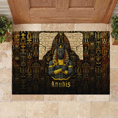 Anubis Egypt Rubber Doormat Ancient Hieroglyph Pharaoh Spirit - African Pride