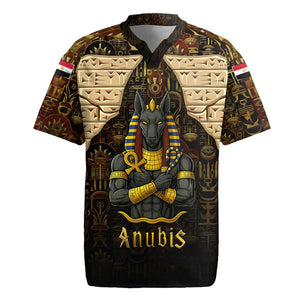 Anubis Egypt Rugby Jersey Ancient Hieroglyph Pharaoh Spirit - African Pride
