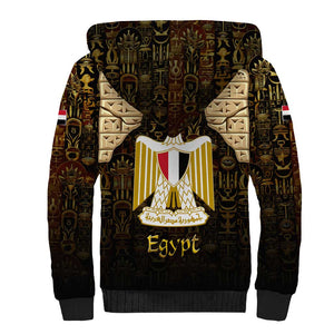 Anubis Egypt Sherpa Hoodie Ancient Hieroglyph Pharaoh Spirit - African Pride