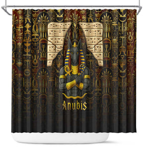 Anubis Egypt Shower Curtain Ancient Hieroglyph Pharaoh Spirit - African Pride