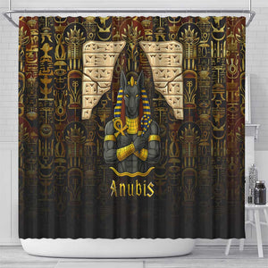 Anubis Egypt Shower Curtain Ancient Hieroglyph Pharaoh Spirit - African Pride