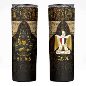 Anubis Egypt Skinny Tumbler Ancient Hieroglyph Pharaoh Spirit - African Pride