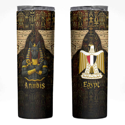 Anubis Egypt Skinny Tumbler Ancient Hieroglyph Pharaoh Spirit - African Pride