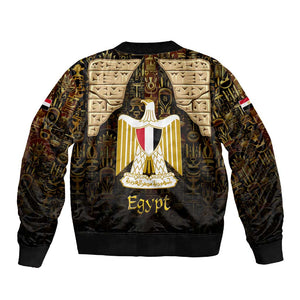 Anubis Egypt Sleeve Zip Bomber Jacket Ancient Hieroglyph Pharaoh Spirit - African Pride