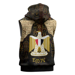 Anubis Egypt Sleeveless Zip Hoodie Ancient Hieroglyph Pharaoh Spirit - African Pride