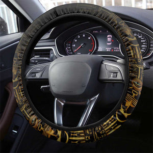Anubis Egypt Steering Wheel Cover Ancient Hieroglyph Pharaoh Spirit - African Pride