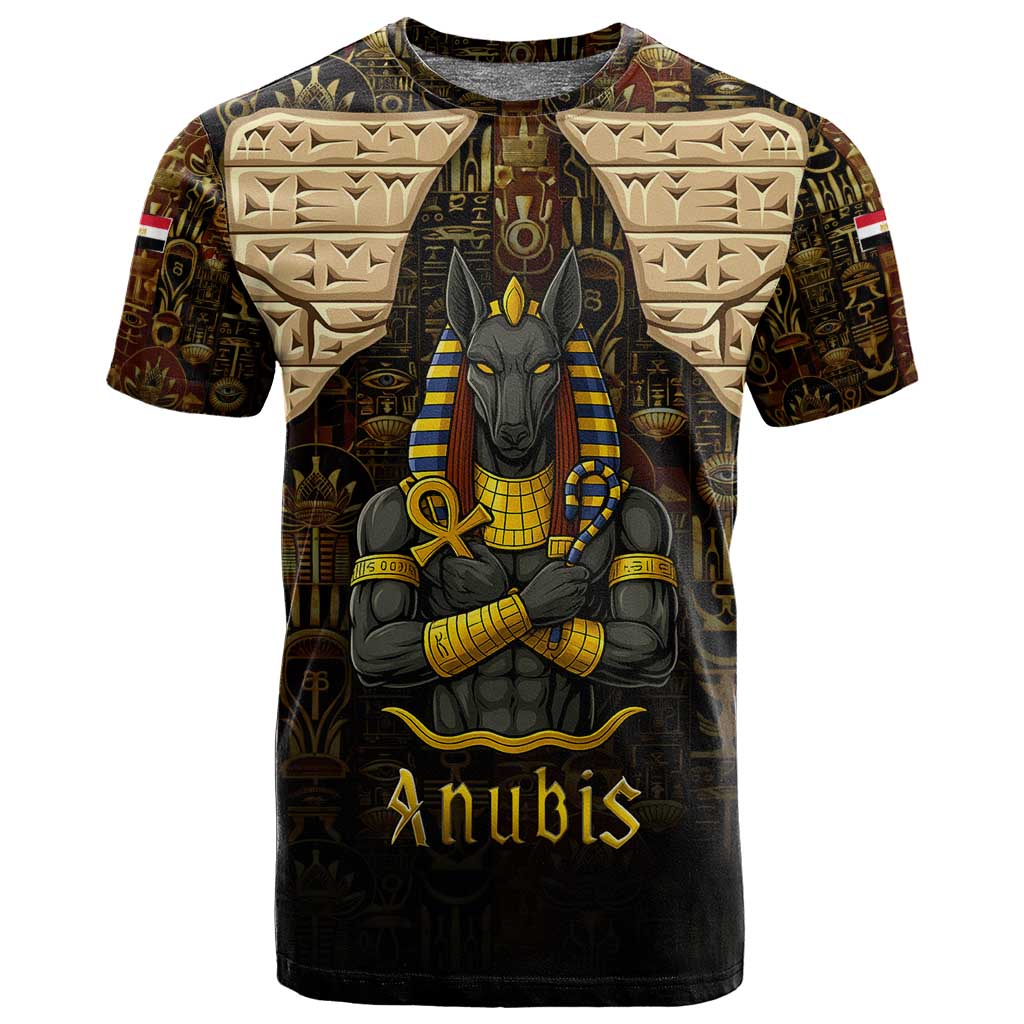 Anubis Egypt T shirt Ancient Hieroglyph Pharaoh Spirit - African Pride