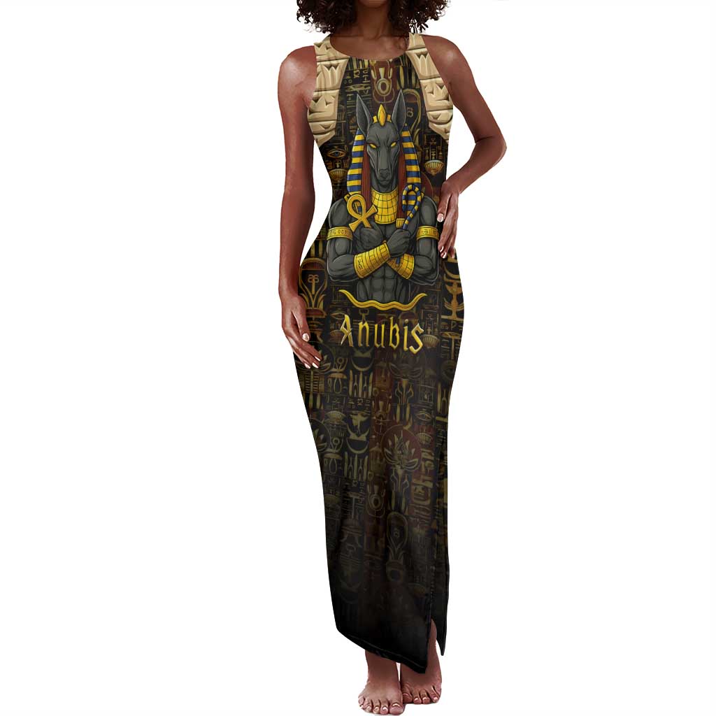 Anubis Egypt Tank Maxi Dress Ancient Hieroglyph Pharaoh Spirit - African Pride