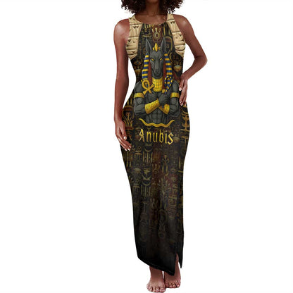 Anubis Egypt Tank Maxi Dress Ancient Hieroglyph Pharaoh Spirit - African Pride