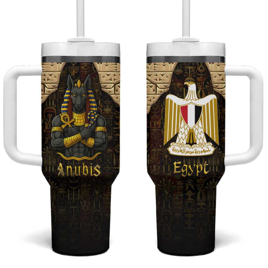 Anubis Egypt Tumbler With Handle Ancient Hieroglyph Pharaoh Spirit - African Pride