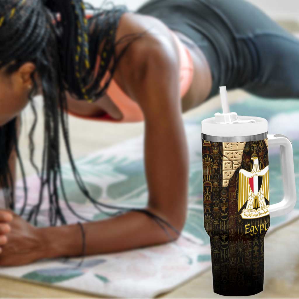 Anubis Egypt Tumbler With Handle Ancient Hieroglyph Pharaoh Spirit - African Pride