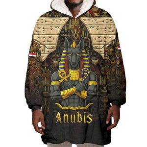 Anubis Egypt Wearable Blanket Hoodie Ancient Hieroglyph Pharaoh Spirit - African Pride