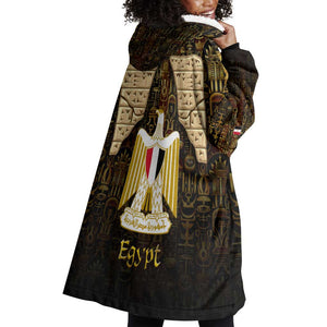 Anubis Egypt Wearable Blanket Hoodie Ancient Hieroglyph Pharaoh Spirit - African Pride