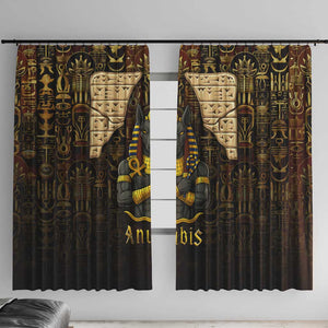 Anubis Egypt Window Curtain Ancient Hieroglyph Pharaoh Spirit - African Pride