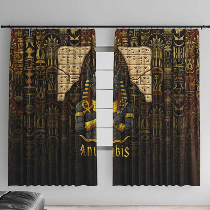 Anubis Egypt Window Curtain Ancient Hieroglyph Pharaoh Spirit - African Pride