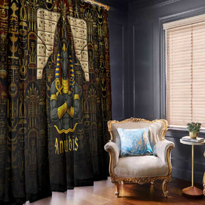 Anubis Egypt Window Curtain Ancient Hieroglyph Pharaoh Spirit - African Pride