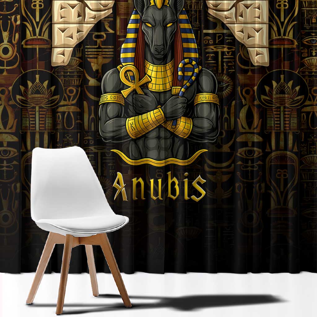 Anubis Egypt Window Curtain Ancient Hieroglyph Pharaoh Spirit - African Pride