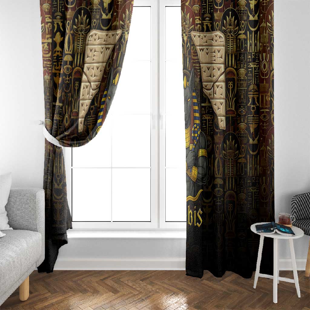 Anubis Egypt Window Curtain Ancient Hieroglyph Pharaoh Spirit - African Pride