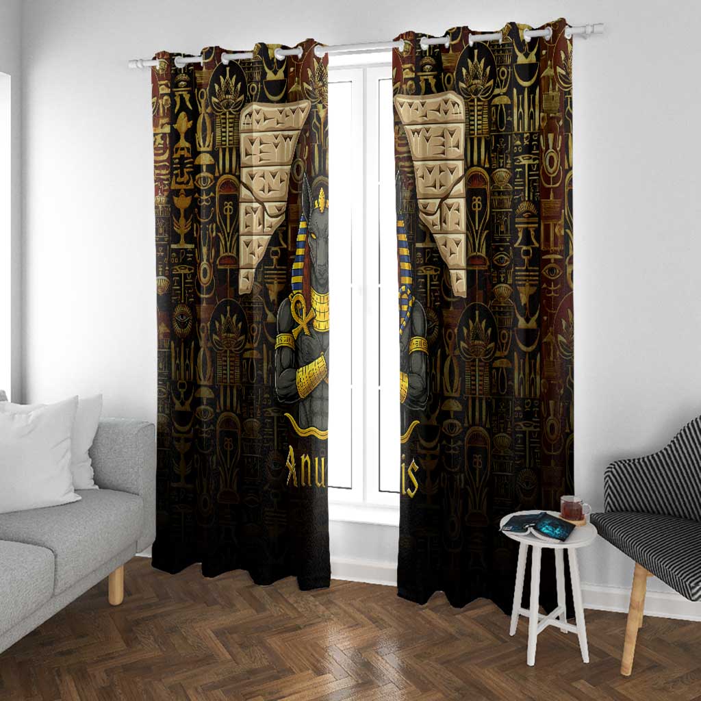 Anubis Egypt Window Curtain Ancient Hieroglyph Pharaoh Spirit - African Pride