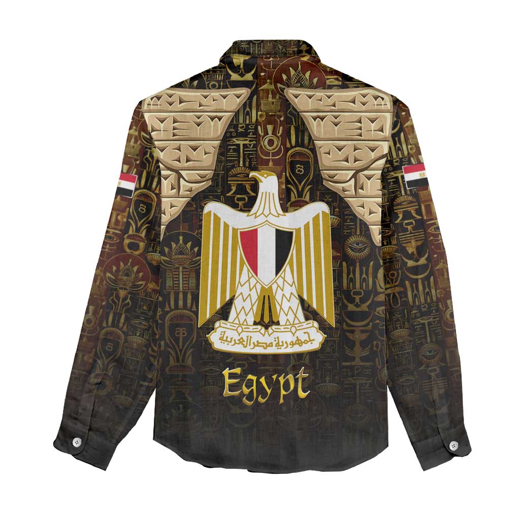 Anubis Egypt Women Casual Shirt Ancient Hieroglyph Pharaoh Spirit - African Pride