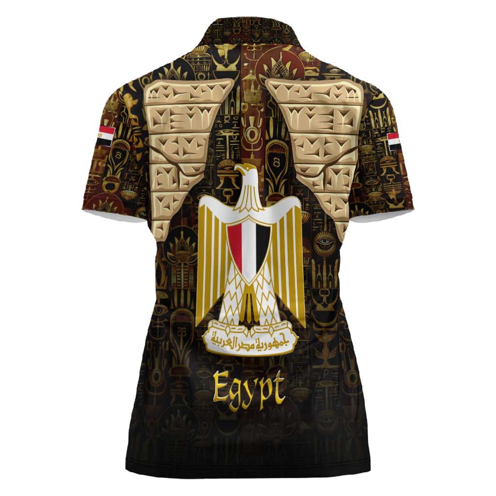 Anubis Egypt Women Polo Shirt Ancient Hieroglyph Pharaoh Spirit - African Pride