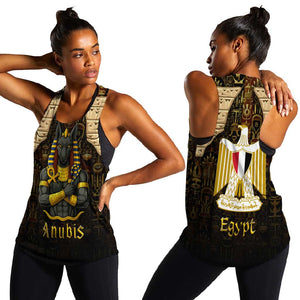 Anubis Egypt Women Racerback Tank Ancient Hieroglyph Pharaoh Spirit - African Pride