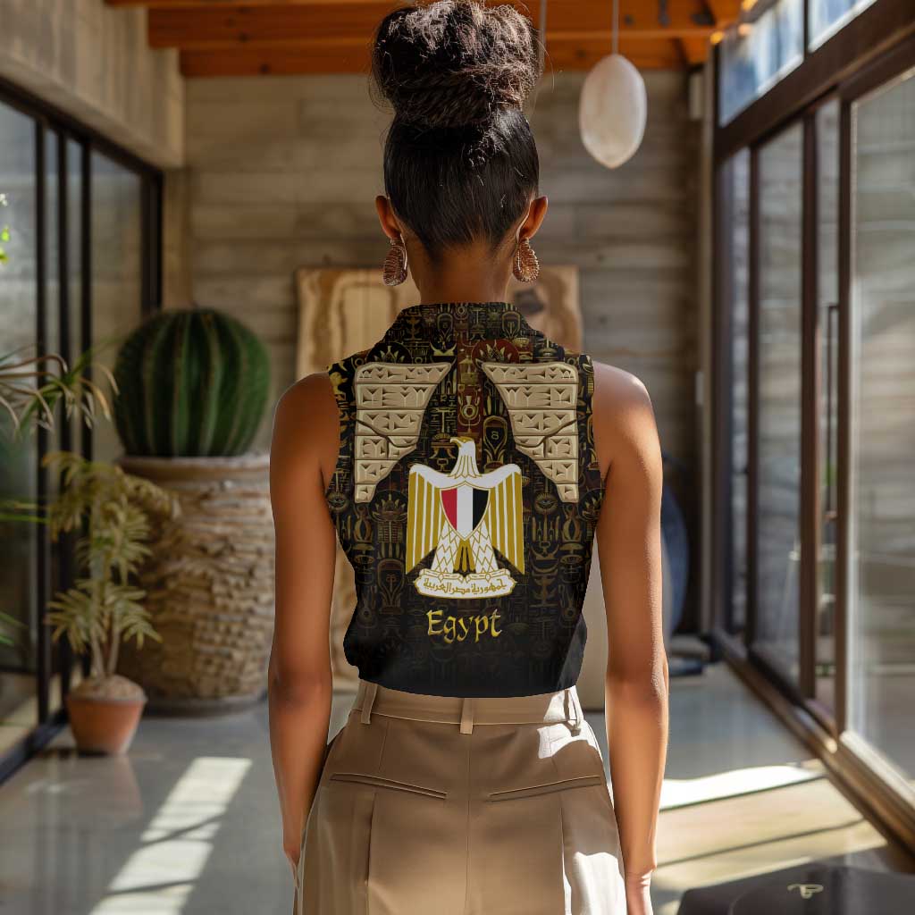Anubis Egypt Women Sleeveless Polo Shirt Ancient Hieroglyph Pharaoh Spirit - African Pride