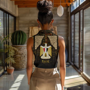 Anubis Egypt Women Sleeveless Polo Shirt Ancient Hieroglyph Pharaoh Spirit - African Pride