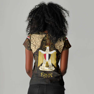 Anubis Egypt Women V-Neck T-Shirt Ancient Hieroglyph Pharaoh Spirit - African Pride