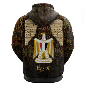 Anubis Egypt Zip Hoodie Ancient Hieroglyph Pharaoh Spirit - African Pride