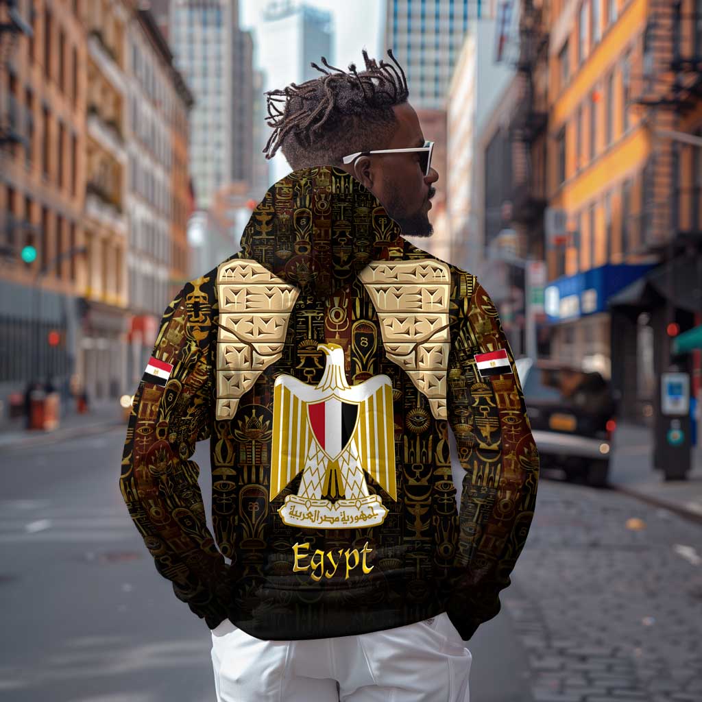 Anubis Egypt Zip Hoodie Ancient Hieroglyph Pharaoh Spirit - African Pride